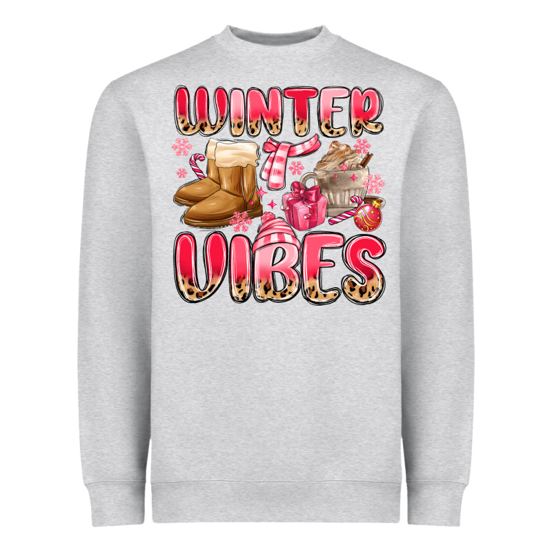 Pink Winter Vibes Heavyweight Sweatshirt by MaliasSmallBusiness | Teevron