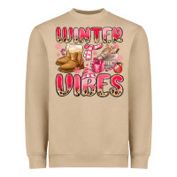 Mushroom pink winter vibes Heavyweight Sweatshirt - MaliasSmallBusiness