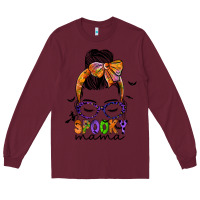 Burgundy spooky mama Long Sleeve Tee - JahusDesignShop