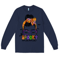 Navy spooky mama Long Sleeve Tee - JahusDesignShop