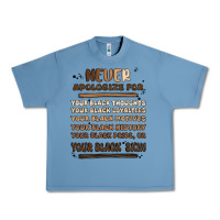 Pebble Blue never apologize Urban Heavy Tee - MaliasSmallBusiness