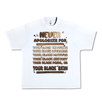 White never apologize Urban Heavy Tee - MaliasSmallBusiness