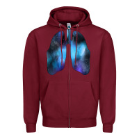 Burgundy white lungs Zipper Hoodie - Bettercallsaul