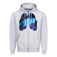 Heather Grey white lungs Zipper Hoodie - Bettercallsaul