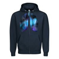 Navy white lungs Zipper Hoodie - Bettercallsaul