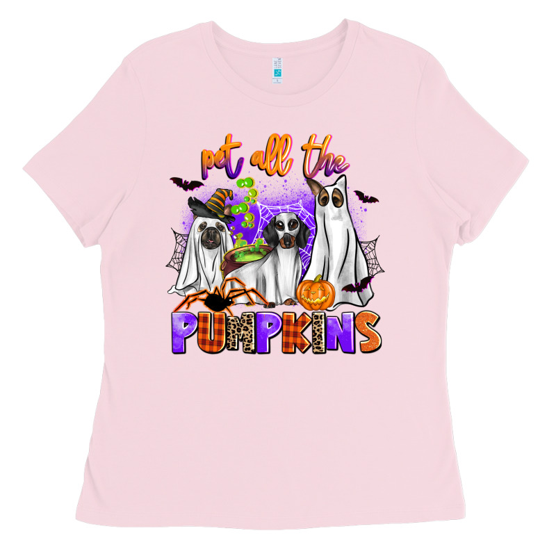 Pet All The Pupkins Ladies Tee by AdoDesignShop | Teevron
