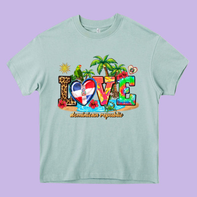 Love Dominican Republic Heavy Core Tee Designed By Adodesignshop