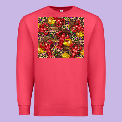 Mardi Gras Crawfish Premium Sweatshirt Designed By Cowgirlartshop