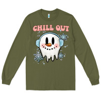 Army Green chill out christmas snowman Long Sleeve Tee - MaliasSmallBusiness