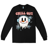 Black chill out christmas snowman Long Sleeve Tee - MaliasSmallBusiness