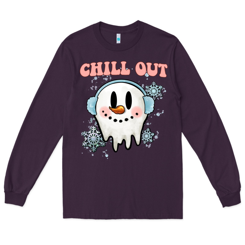 Chill Out Christmas Snowman Long Sleeve Tee by MaliasSmallBusiness | Teevron