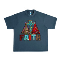Midnight Navy cross and christmas trees Urban Heavy Tee - AdoDesignShop
