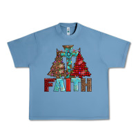 Pebble Blue cross and christmas trees Urban Heavy Tee - AdoDesignShop