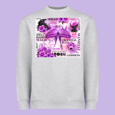 Witchy Celestial Witch Heavyweight Sweatshirt Designed By Maliassmallbusiness