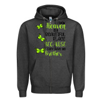 Charcoal Heather I know heaven is a beautiful place because they have my brother Zipper Hoodie - Bettercallsaul