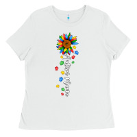 White autism mama sunflower white Ladies Tee - JahusDesignShop