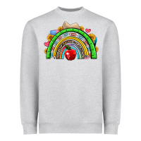 Heather Grey school rainbow Heavyweight Sweatshirt - NancyCooperArtShop