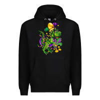 Black mardi gras trex Premium Hoodie - CowGirlArtShop