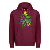 Burgundy mardi gras trex Premium Hoodie - CowGirlArtShop