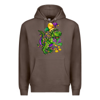 Coffee mardi gras trex Premium Hoodie - CowGirlArtShop