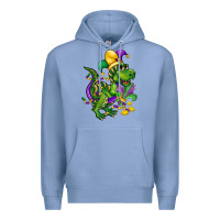 Colony Blue mardi gras trex Premium Hoodie - CowGirlArtShop