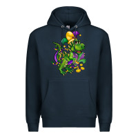 Navy mardi gras trex Premium Hoodie - CowGirlArtShop