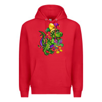 Red mardi gras trex Premium Hoodie - CowGirlArtShop