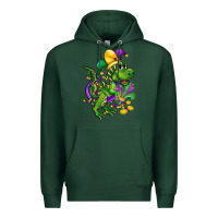 Sports Green mardi gras trex Premium Hoodie - CowGirlArtShop