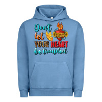 Pigment Pebble Blue Don't Let Your Heart Be Troupled Urban Hoodie - BundleAndBundleShop