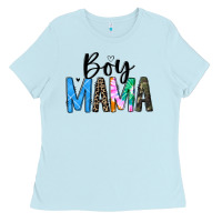 Baby Blue boy mama white Ladies Tee - JahusDesignShop