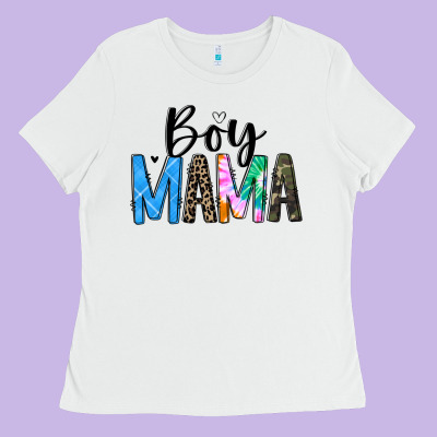 Boy Mama White Ladies Tee Designed By Jahusdesignshop