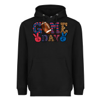 Black Game day red and blue Heavyweight Hoodie - HowdyJamesFarm