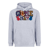 Heather Grey Game day red and blue Heavyweight Hoodie - HowdyJamesFarm