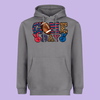 Game Day Red And Blue Heavyweight Hoodie Designed By Howdyjamesfarm