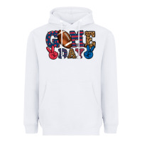 White Game day red and blue Heavyweight Hoodie - HowdyJamesFarm