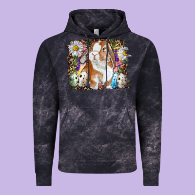 Easter Bunny With Quail Eggs And Daisy Vintage Hoodie Designed By Ranaportraitstore