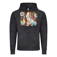 Vintage Black Easter Bunny With Quail Eggs And Daisy Vintage Hoodie - RanaPortraitStore