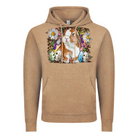 Vintage Coffee Easter Bunny With Quail Eggs And Daisy Vintage Hoodie - RanaPortraitStore