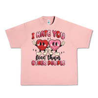 Salmon i hate you less than other people Urban Heavy Tee - MaliasSmallBusiness