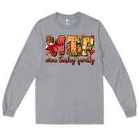Heather Grey funny thanksgiving wine turkey family Long Sleeve Tee - MaliasSmallBusiness