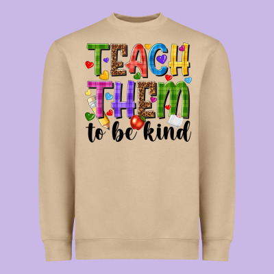 Teach Them To Be Kind Heavyweight Sweatshirt Designed By Nancycooperartshop