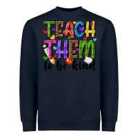 Navy teach them to be kind Heavyweight Sweatshirt - NancyCooperArtShop