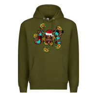 Army Green joy Sunflower Premium Hoodie - JahusDesignShop