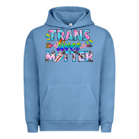 Pigment Pebble Blue Western LGBTQ+ Trans Lives Matter Urban Hoodie - BundleAndBundleShop