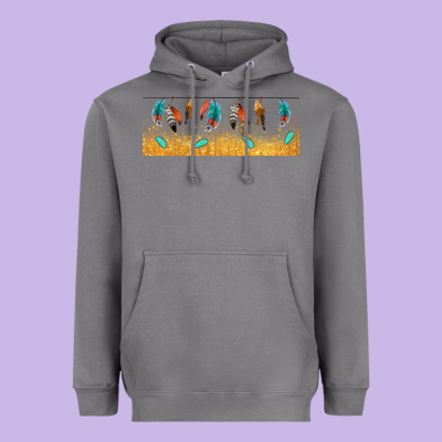 Native American Feathers Heavyweight Hoodie Designed By Tumblerdesignbyshophia