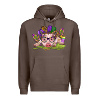 Coffee mardi gras pig Premium Hoodie - CowGirlArtShop