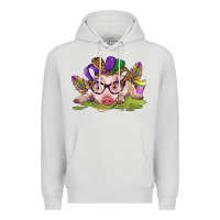 Dove Grey mardi gras pig Premium Hoodie - CowGirlArtShop