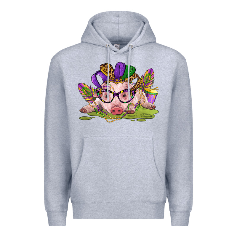 Mardi Gras Pig Premium Hoodie by CowGirlArtShop | Teevron