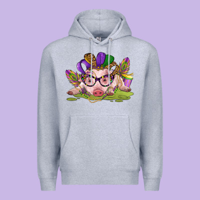 Mardi Gras Pig Premium Hoodie Designed By Cowgirlartshop