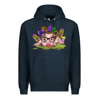 Navy mardi gras pig Premium Hoodie - CowGirlArtShop